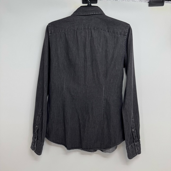 Polo Ralph Lauren Black Denim Button Up Shirt Women's Size 8 Cotton Slim Fit - Picture 2 of 13